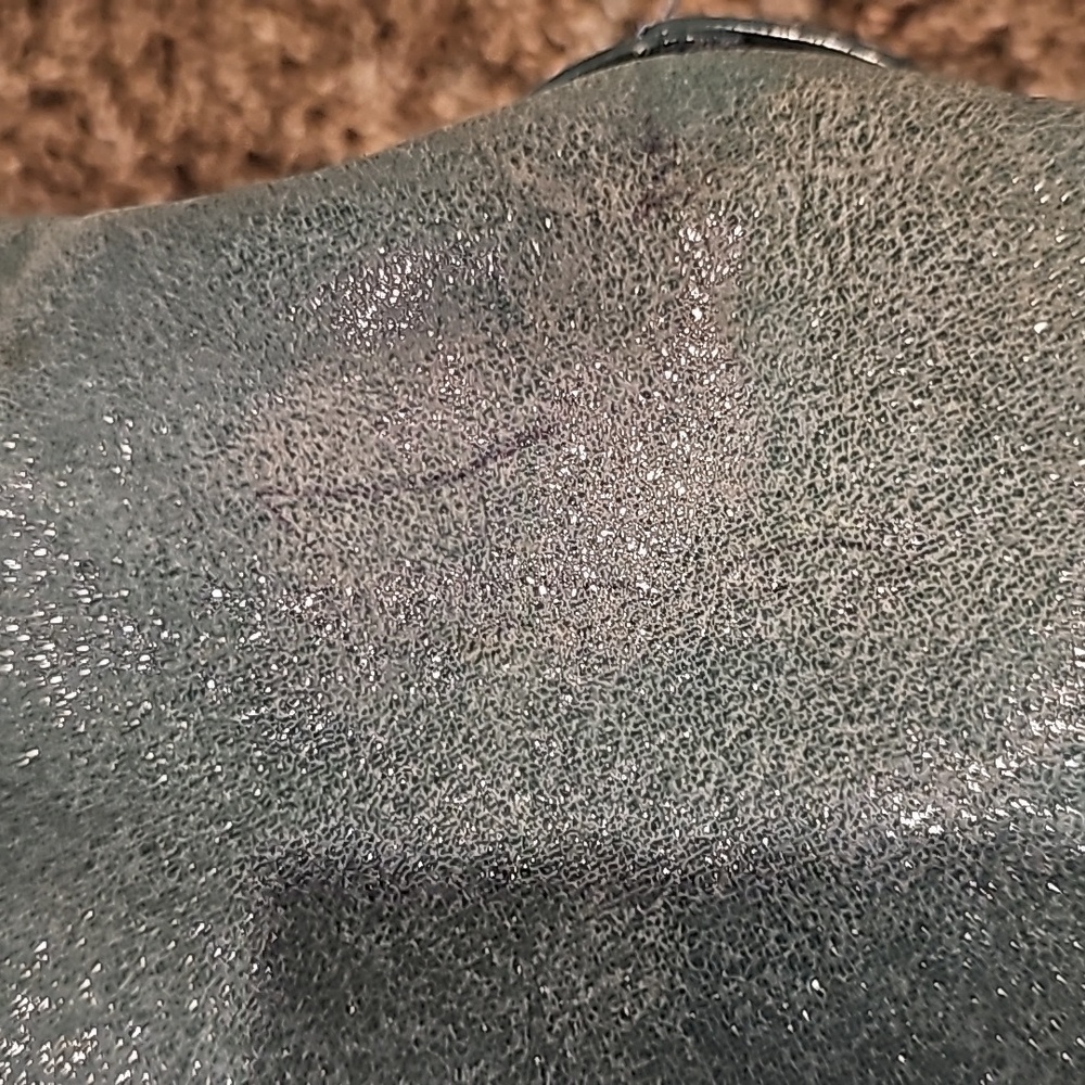 Tory Burch Vintage GreenβShimmer Leather Blue Beaded Hobo Shoulder tote bag - Picture 16 of 16